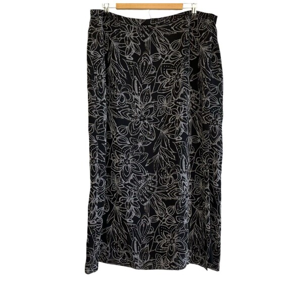 Preston & York Womens Dark Floral Faux Wrap Maxi Skirt Size 18W Fairy Shimmer - Picture 1 of 13